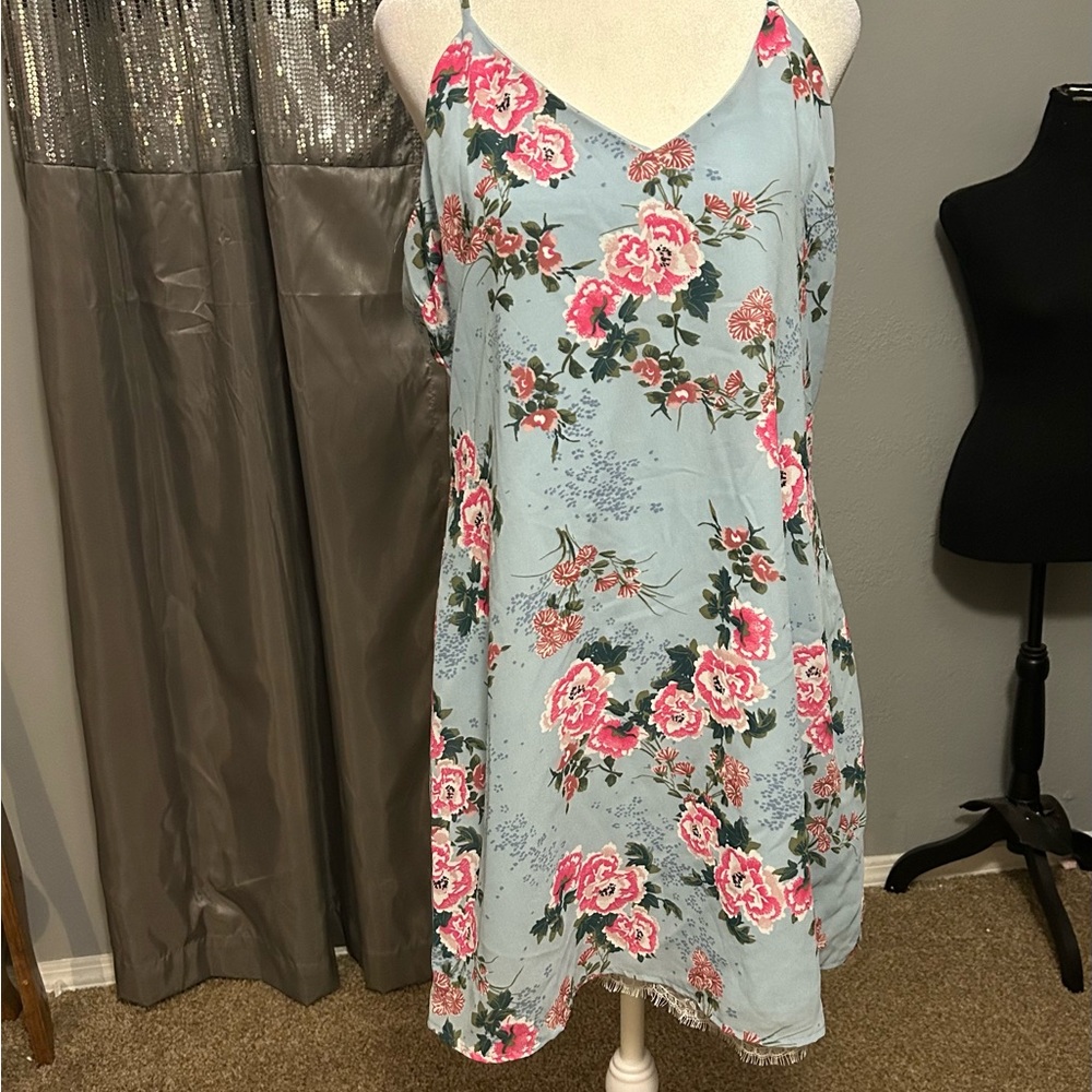 2 for $15 sale! Miami Floral Mini Dress - Pink and Blue
